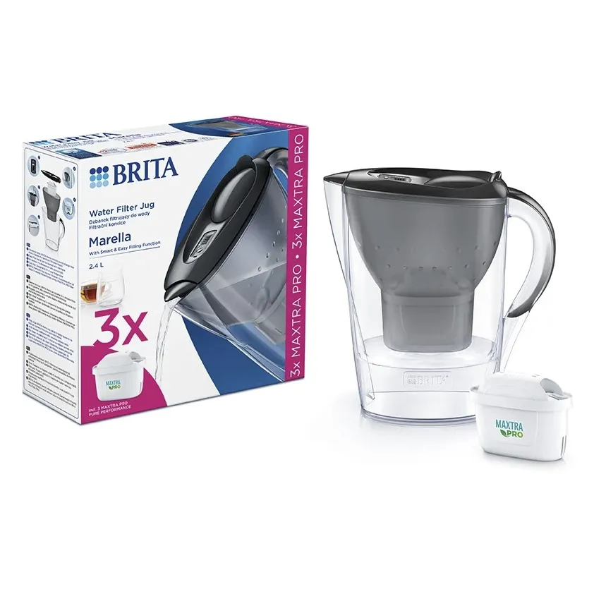 Brita Marella grafitová filtrační konvice + 3 ks filtru Maxtra Pro Pure Performance