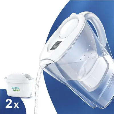 Brita Marella bílá filtrační konvice 2,4 l + 2 ks filtru Maxtra Pro Pure Performance