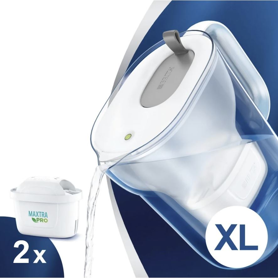 Filtrační konvice Brita Style XL šedá 3,6 l + 2 ks filtru Maxtra Pro Pure Performance