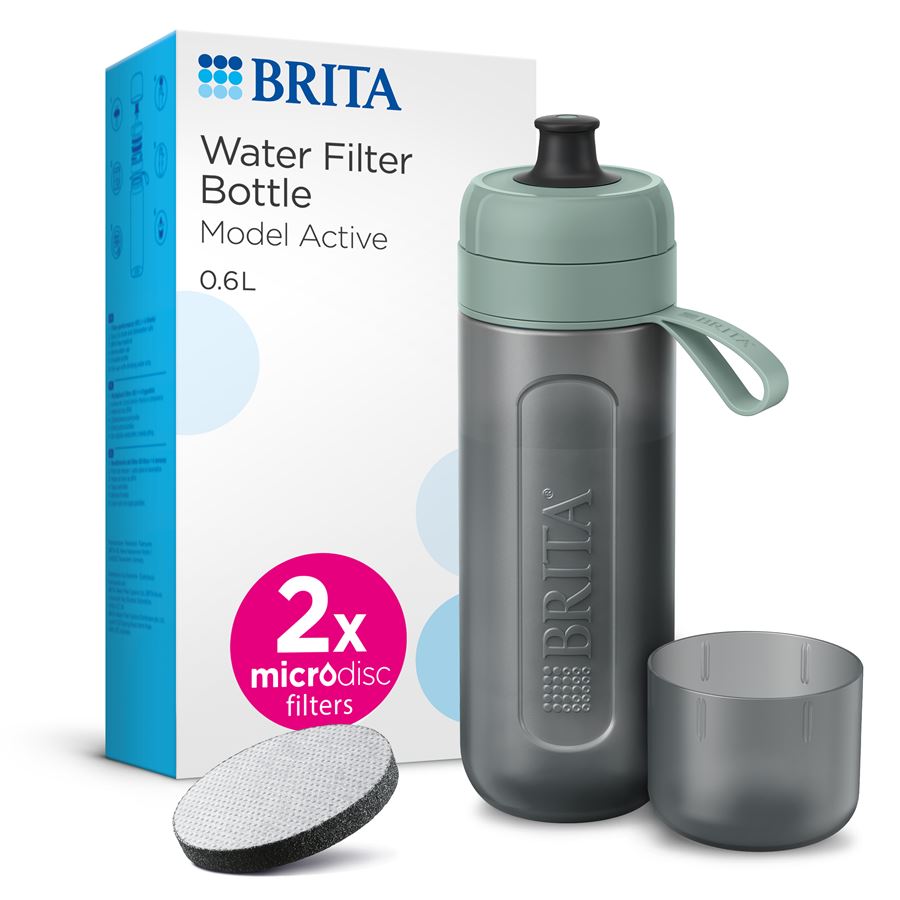 BRITA Fill&Go Active filtrační láhev na vodu 0,6l, zelená + 2x filtr MicroDisc