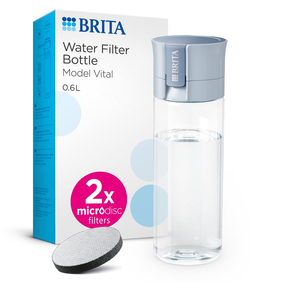 BRITA Fill&Go Vital filtrační láhev na vodu 0,6l, modrá + 2x filtr MicroDisc