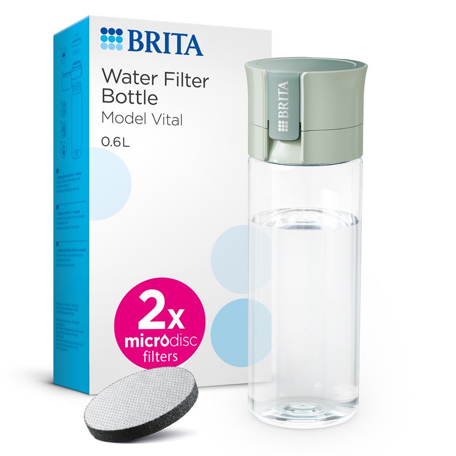 BRITA Fill&Go Vital filtrační láhev na vodu 0,6l, zelená + 2x filtr MicroDisc