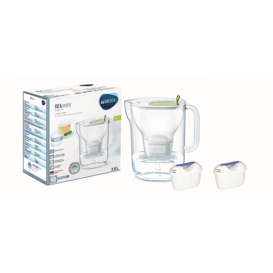 Filtrační konvice Brita Fill & Enjoy Style XL limetková + 2 ks Filter Logic FL-402H