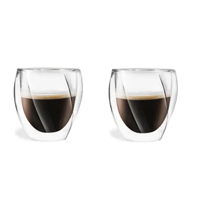 Vialli Design CRISTALLO dvoustěnné sklenice na kávu (cappuccino) a čaj 250 ml, 2 ks 25486