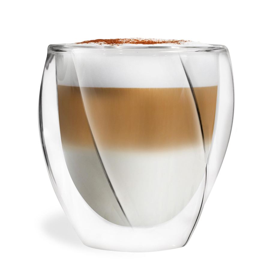 Vialli Design CRISTALLO dvoustěnné sklenice na kávu (cappuccino) a čaj 250 ml, 2 ks 25486