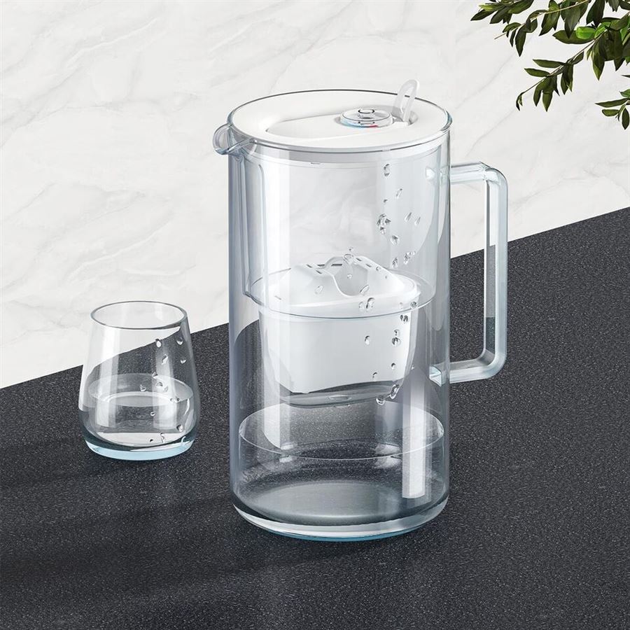 Aquaphor Glass filtrační skleněná konvice bílá 2,5 l + 6 ks filtru Aquaphor Maxfor+ Mg