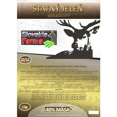 Slovakia Farma - Statný jelen 22/12 hypoalergenní granule pro psy 1 kg