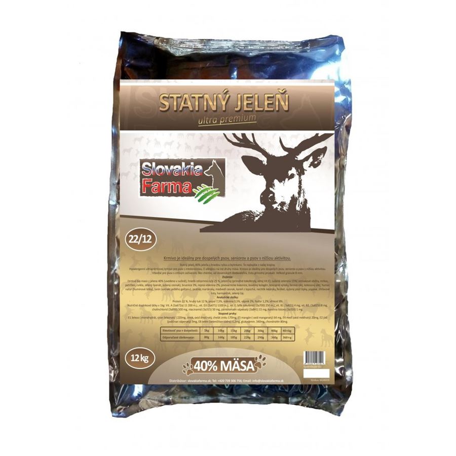 Slovakia Farma - Statný jelen 22/12 hypoalergenní granule pro psy 12 kg