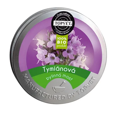 TOPVET Tymiánová mast 50 ml - tlumení svědění, urychlení hojení poranění