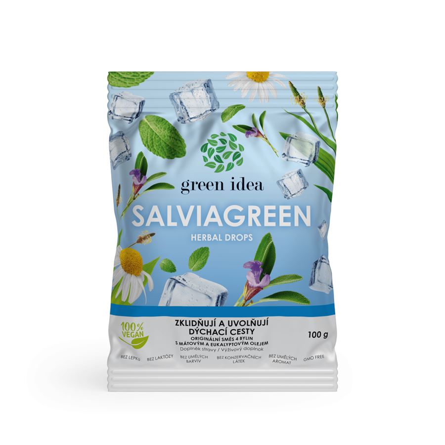 Green Idea Salviagreen bylinné bonbony 100 g