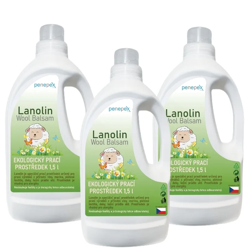 Lanolin na praní Wool Balsam 1,5 l  / 3 ks