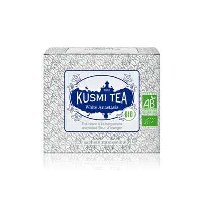 Kusmi Tea Organic White Anastasia, 20 mušelínových sáčků (40 g)