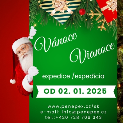 Expedice objednávek během svátků 23.12.2024 - 01.01.2024